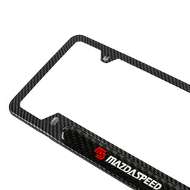 Brand New Universal 1PCS MAZDASPEED Carbon Fiber Look Metal License Plate Frame