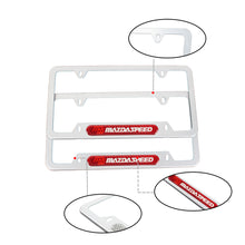Load image into Gallery viewer, Brand New Universal 2PCS Mazdaspeed Silver Metal License Plate Frame