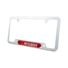 Load image into Gallery viewer, Brand New Universal 2PCS Mitsubishi Silver Metal License Plate Frame