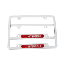 Load image into Gallery viewer, Brand New Universal 2PCS Mitsubishi Silver Metal License Plate Frame