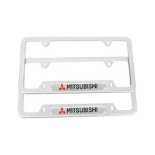 Load image into Gallery viewer, Brand New Universal 2PCS Mitsubishi Silver Metal License Plate Frame