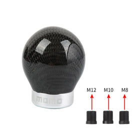 Brand New Momo Universal Real Carbon Fiber Round Ball Manual Car Racing Gear Shift Knob Shifter M12 M10 M8