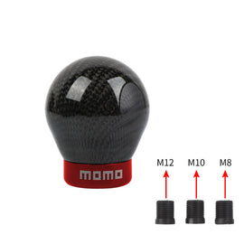 Brand New Momo Universal Real Carbon Fiber Round Ball Manual Car Racing Gear Shift Knob Shifter M12 M10 M8