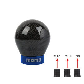 Brand New Momo Universal Real Carbon Fiber Round Ball Manual Car Racing Gear Shift Knob Shifter M12 M10 M8