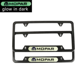 Brand New Universal 2PCS MOPAR Carbon Fiber Style Metal License Plate Frame