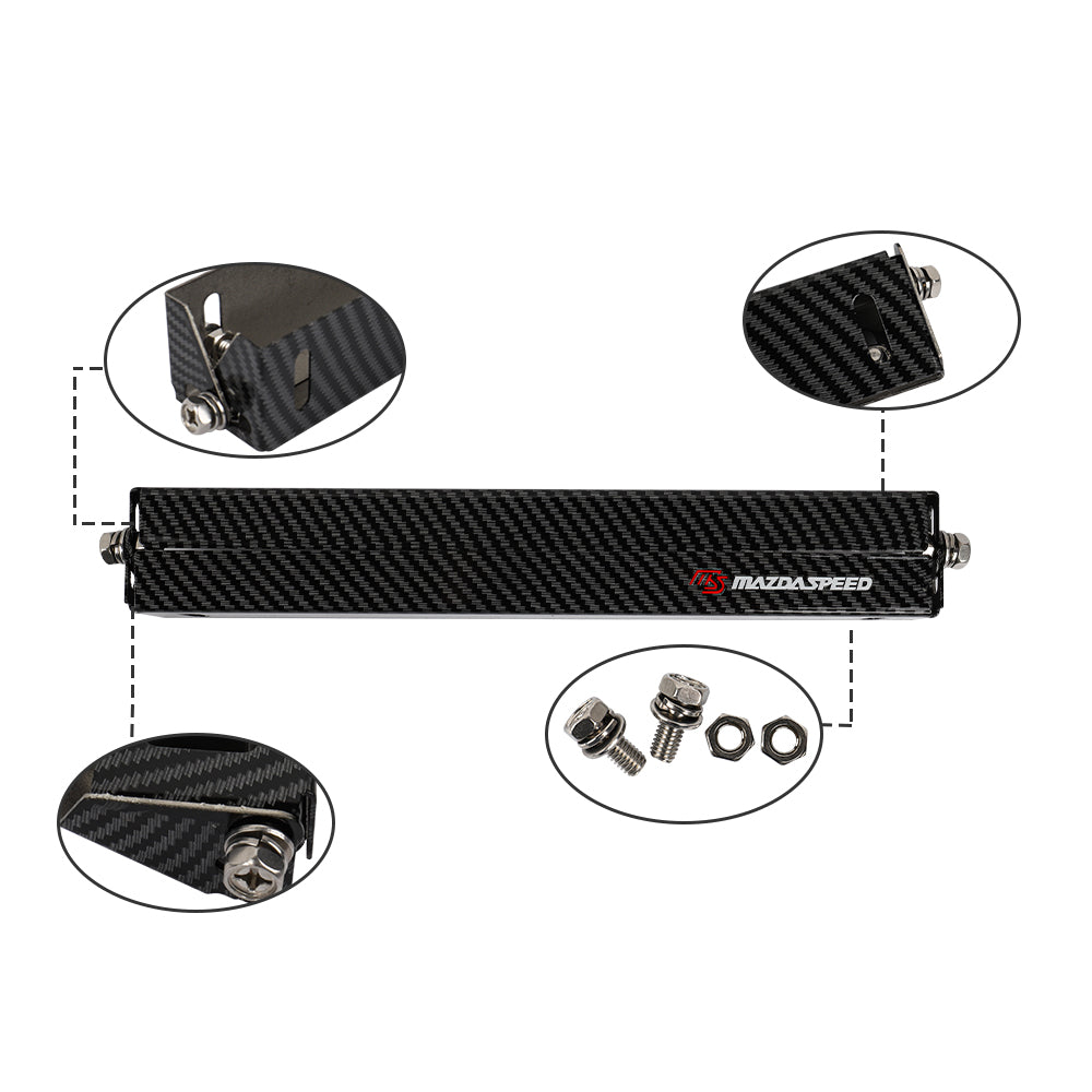 BRAND NEW 1PCS JDM Mazdaspeed Carbon Fiber Look Bumper Front License Plate Holder Relocate Adjustable Bracket