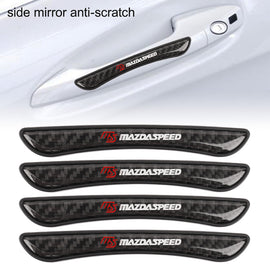 Brand New 4PCS Mazdaspeed Real Carbon Fiber Anti Scratch Badge Car Door Handle Cover Trim