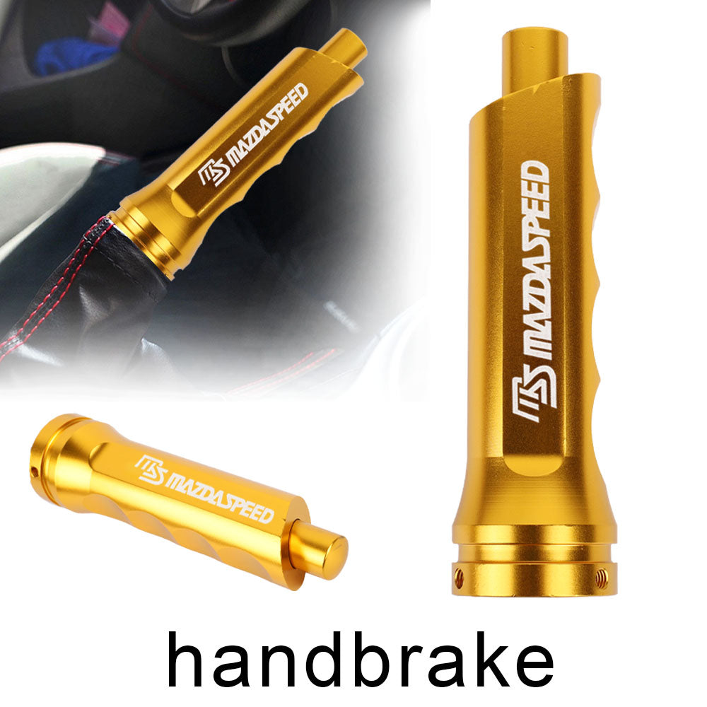 Brand New Universal 1PCS Mazdaspeed Gold Aluminum Car Handle Hand Brake Sleeve Cover