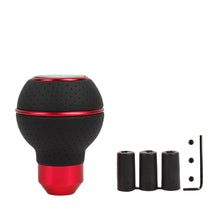 Load image into Gallery viewer, Brand New Universal Leather Mugen Red &amp; Black Ball Manual Car Gear Shift Knob MT Manual Shifter M8 M10 M12