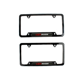 Brand New Universal 2PCS Mugen Glossy Black Metal License Plate Frame
