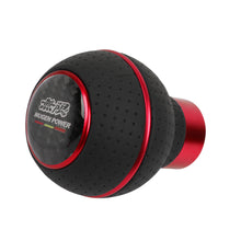 Load image into Gallery viewer, Brand New Universal Leather Mugen Red &amp; Black Ball Manual Car Gear Shift Knob MT Manual Shifter M8 M10 M12