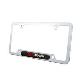 Brand New Universal 1PCS MUGEN Silver Metal License Plate Frame