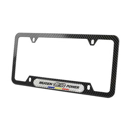 Brand New Universal 1PCS Mugen Power Carbon Fiber Look Metal License Plate Frame