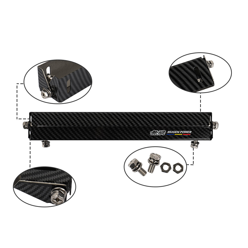 BRAND NEW 1PCS JDM Mugen Carbon Fiber Look Bumper Front License Plate Holder Relocate Adjustable Bracket
