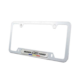 Brand New Universal 1PCS Mugen Power Silver Metal License Plate Frame
