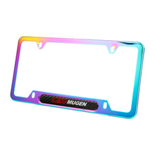 Load image into Gallery viewer, Brand New Universal 1PCS MUGEN Neo Chrome Metal License Plate Frame