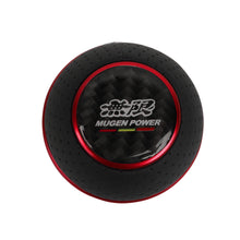 Load image into Gallery viewer, Brand New Universal Leather Mugen Red &amp; Black Ball Manual Car Gear Shift Knob MT Manual Shifter M8 M10 M12