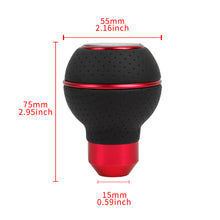 Load image into Gallery viewer, Brand New Universal Leather Mugen Red &amp; Black Ball Manual Car Gear Shift Knob MT Manual Shifter M8 M10 M12