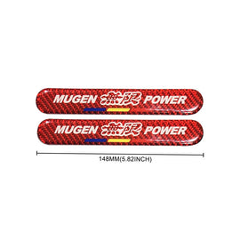 Brand New 1PCS Mugen Power Real Carbon Fiber Red Car Trunk Side Fenders Door Badge Scratch Guard Sticker