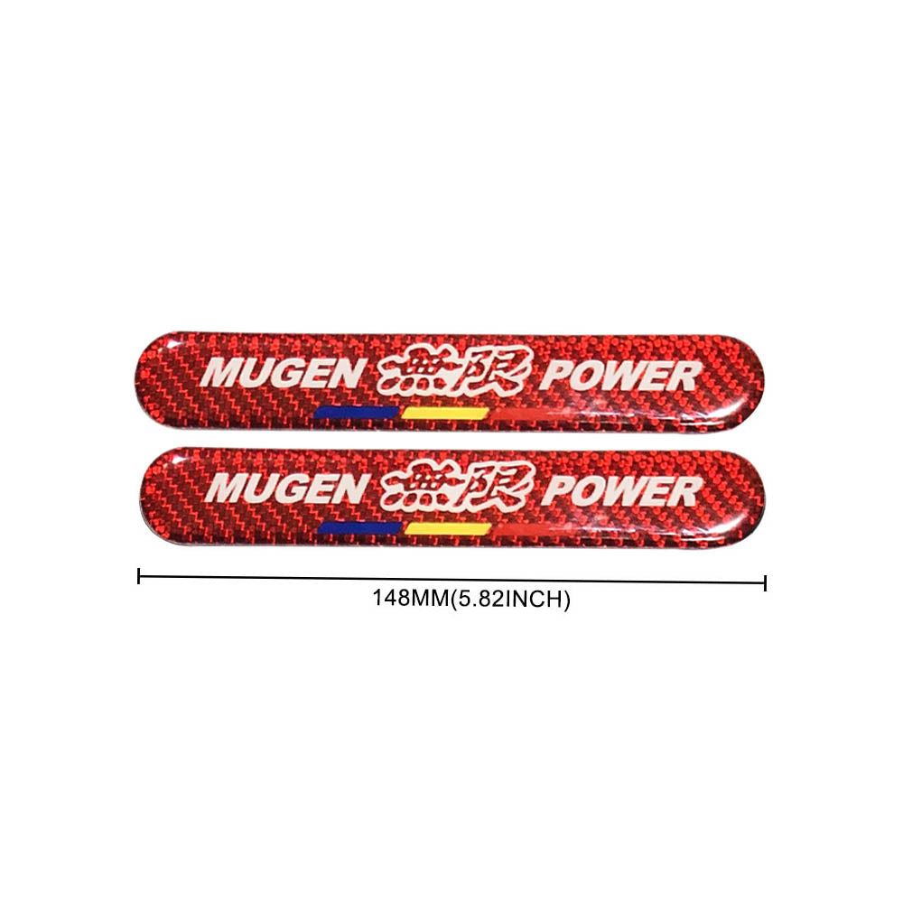 Brand New 4PCS Mugen Power Real Carbon Fiber Red Car Trunk Side Fenders Door Badge Scratch Guard Sticker