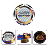 Brand New Jdm Mugen Power Burnt Blue Engine Oil Cap With Real Carbon Fiber Mugen Power Sticker Emblem For Honda / Acura