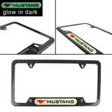 Brand New Universal 1PCS FORD MUSTANG Carbon Fiber Style Metal License Plate Frame