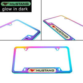 Brand New Universal 1PCS Ford Mustang Neo Chrome Metal License Plate Frame