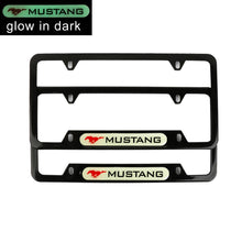 Load image into Gallery viewer, Brand New Universal 2PCS FORD MUSTANG Black Metal License Plate Frame