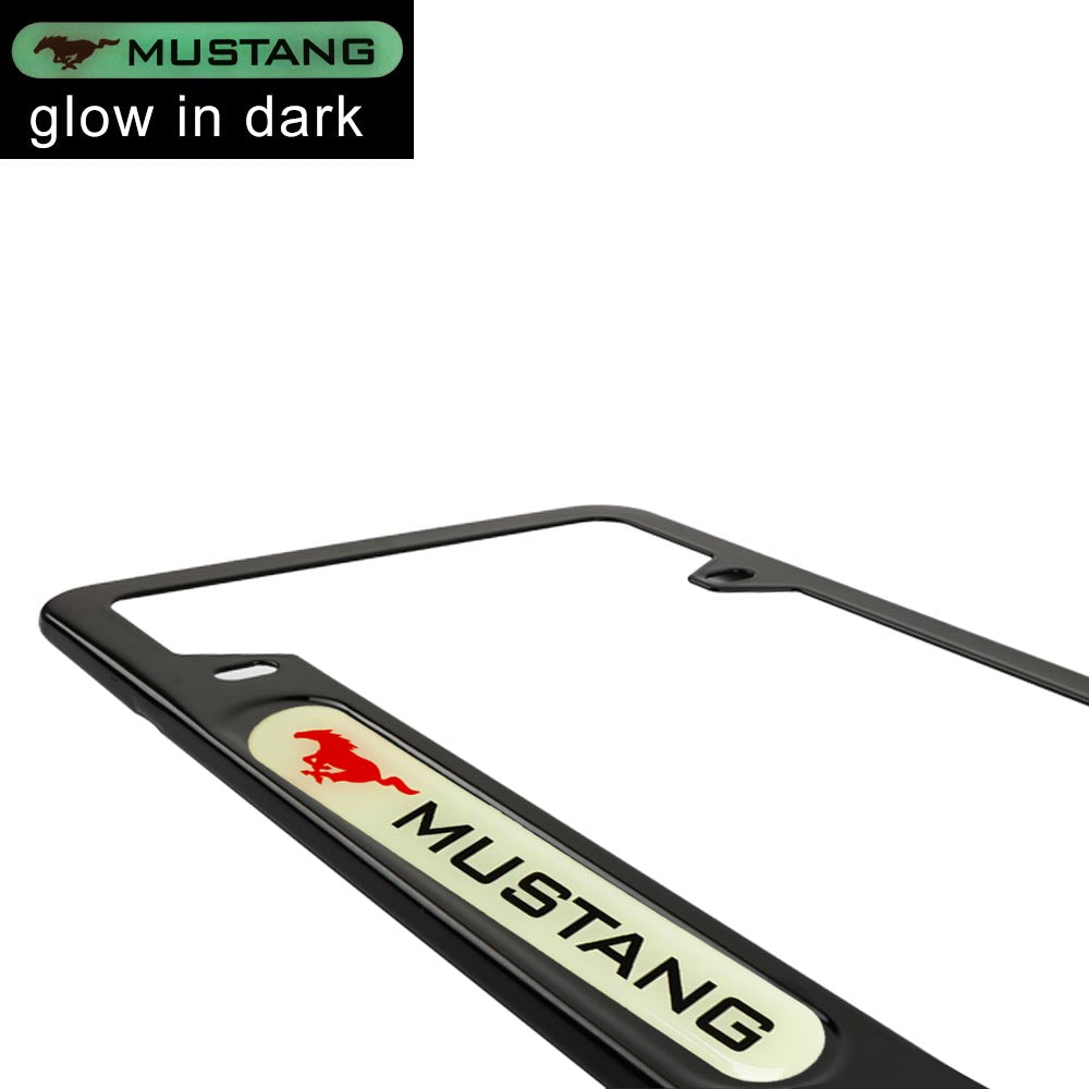 Brand New Universal 2PCS FORD MUSTANG Black Metal License Plate Frame