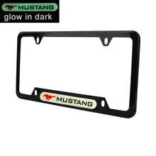 Load image into Gallery viewer, Brand New Universal 2PCS FORD MUSTANG Black Metal License Plate Frame