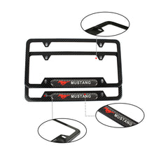Load image into Gallery viewer, Brand New Universal 1PCS Mustang Carbon Fiber Look Metal License Plate Frame