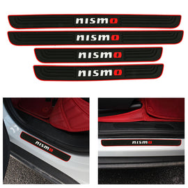 Brand New 4PCS Universal Nismo Red Rubber Car Door Scuff Sill Cover Panel Step Protector