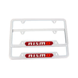 Brand New Universal 2PCS Nismo Silver Metal License Plate Frame