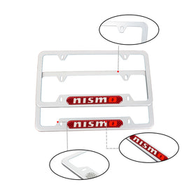 Brand New Universal 2PCS Nismo Silver Metal License Plate Frame