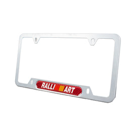 Brand New Universal 1PCS Ralliart Silver Metal License Plate Frame