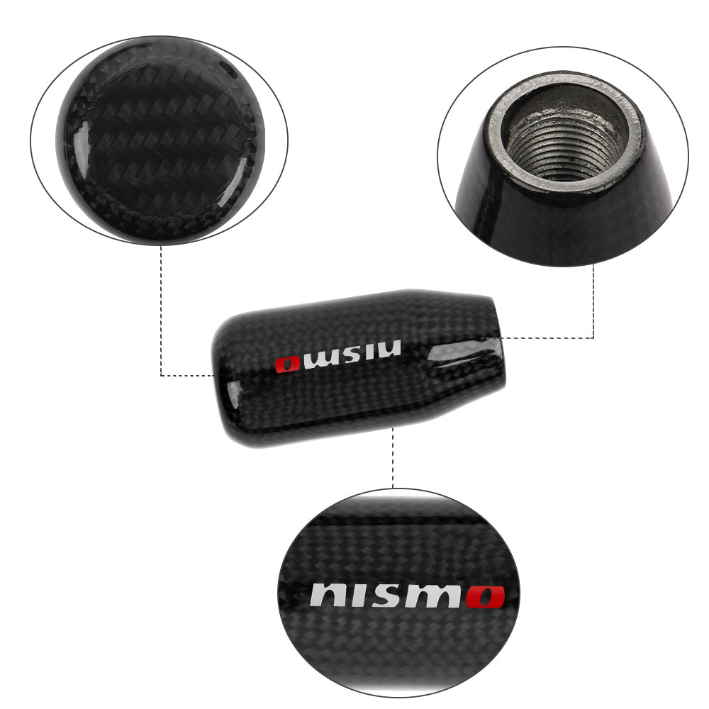 Brand New Universal V5 NISMO Black Real Carbon Fiber Car Gear Stick Shift Knob For MT Manual M12 M10 M8