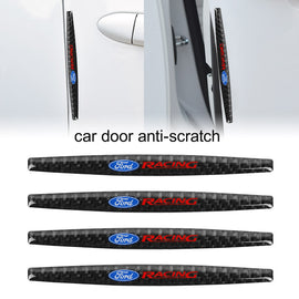 Brand New 4PCS Ford Racing Real Carbon Fiber Anti Scratch Badge Car Door Handle Cover Trim