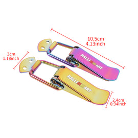 Brand New Universal Ralliart Neo-Chrome Car Bumper Trunk Fender Hatch Lids Quick Release Fastener 4