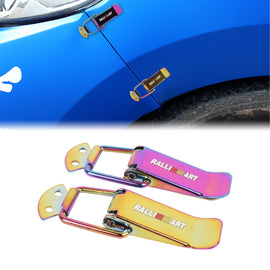 Brand New Universal Ralliart Neo-Chrome Car Bumper Trunk Fender Hatch Lids Quick Release Fastener 4