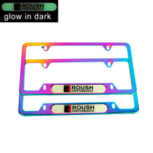 Load image into Gallery viewer, Brand New Universal 2PCS Roush Performance Neo Chrome Metal License Plate Frame