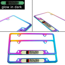 Load image into Gallery viewer, Brand New Universal 2PCS Roush Performance Neo Chrome Metal License Plate Frame