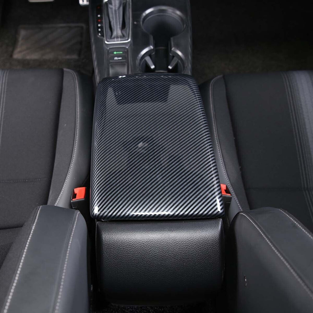 Brand New Carbon Fiber Look Center Console Armrest Box Cover For 2022-2023 Honda Civic