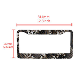 Brand New Universal 1PCS Sakura JDM Wave Black Aluminum License Plate Frame