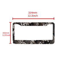Load image into Gallery viewer, Brand New Universal 2PCS Sakura JDM Wave Black Aluminum License Plate Frame