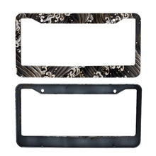 Load image into Gallery viewer, Brand New Universal 2PCS Sakura JDM Wave Black Aluminum License Plate Frame