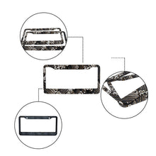 Load image into Gallery viewer, Brand New Universal 2PCS Sakura JDM Wave Black Aluminum License Plate Frame
