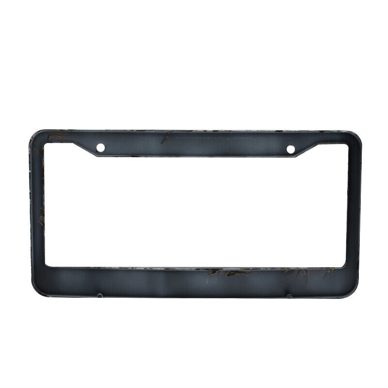 Brand New Universal 2PCS Sakura JDM Wave Black Aluminum License Plate Frame