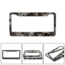 Load image into Gallery viewer, Brand New Universal 2PCS Sakura JDM Wave Black Aluminum License Plate Frame