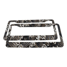 Load image into Gallery viewer, Brand New Universal 2PCS Sakura JDM Wave Black Aluminum License Plate Frame