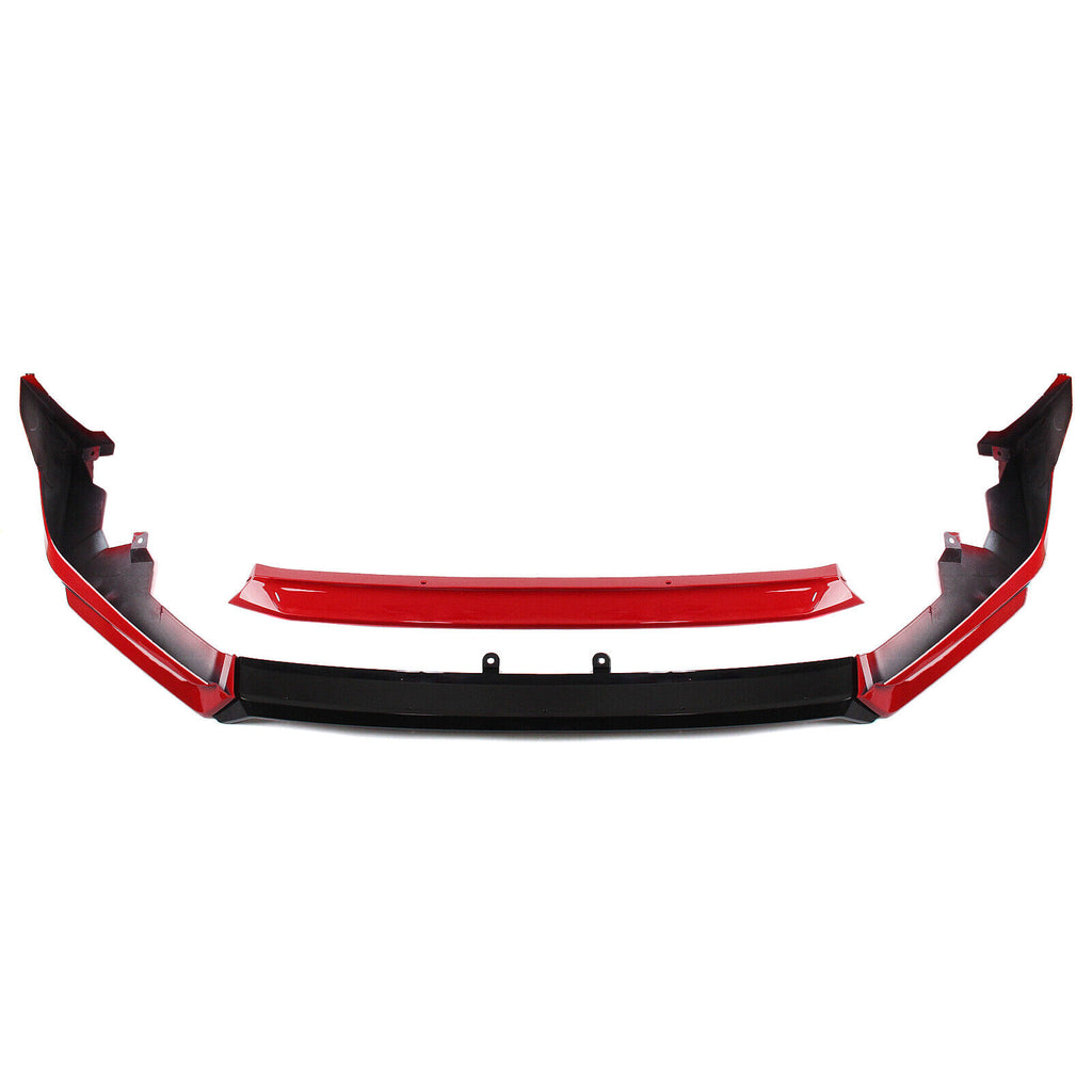 BRAND NEW 4PCS 2022-2023 Honda Civic 11th Gen Yofer Painted V3 Blk Rallye Red Bumper Lip Splitter Kit